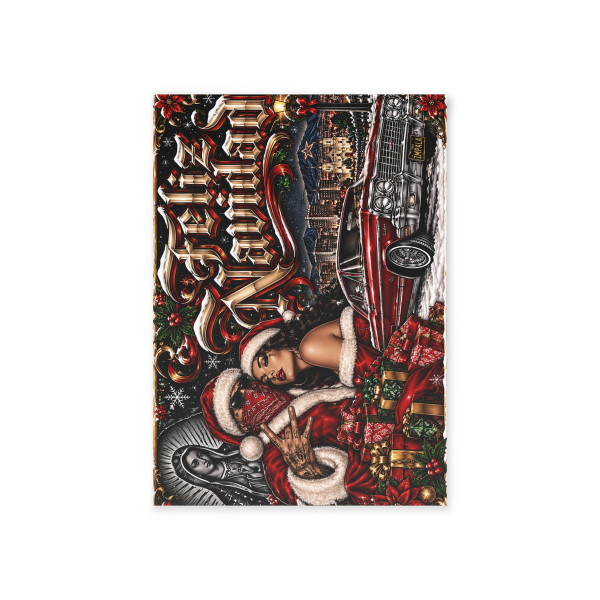 Holiday Card – Red Gangster Santa