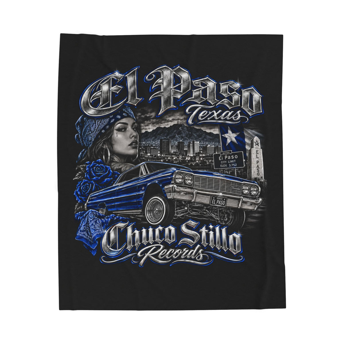 El Paso Texas BLUE Plush Blanket