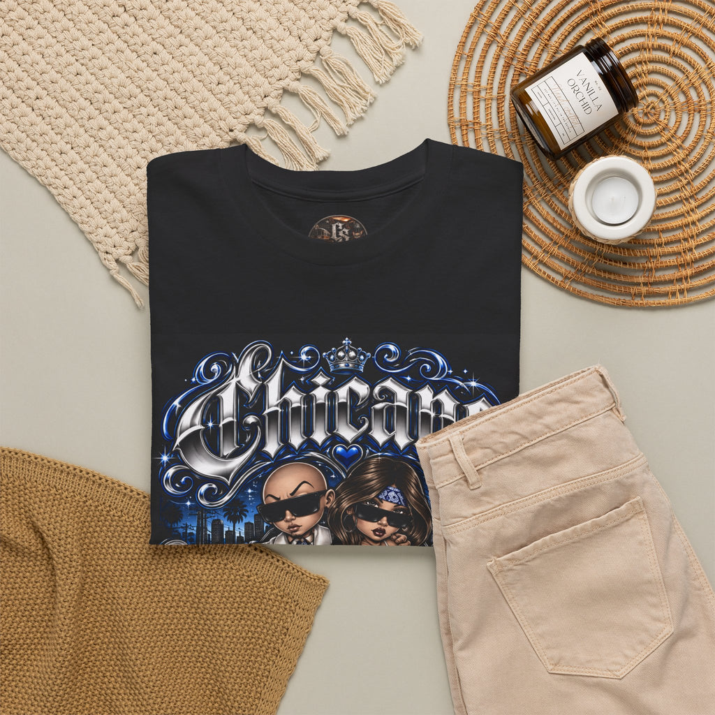 (Blue) Chicano Love Art Graphic Tee