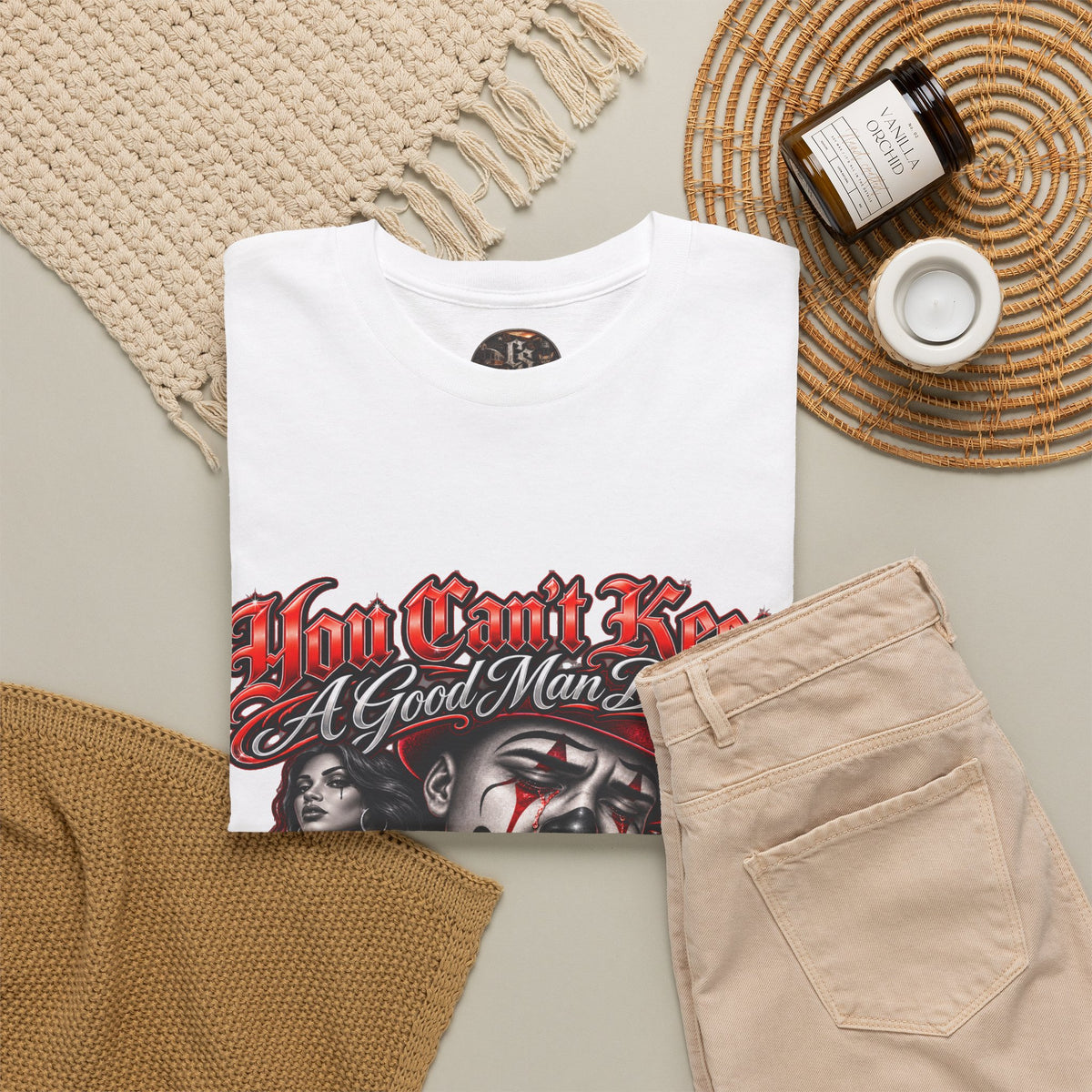 Red You Cant Keep A Good Man Down Graphic Tee