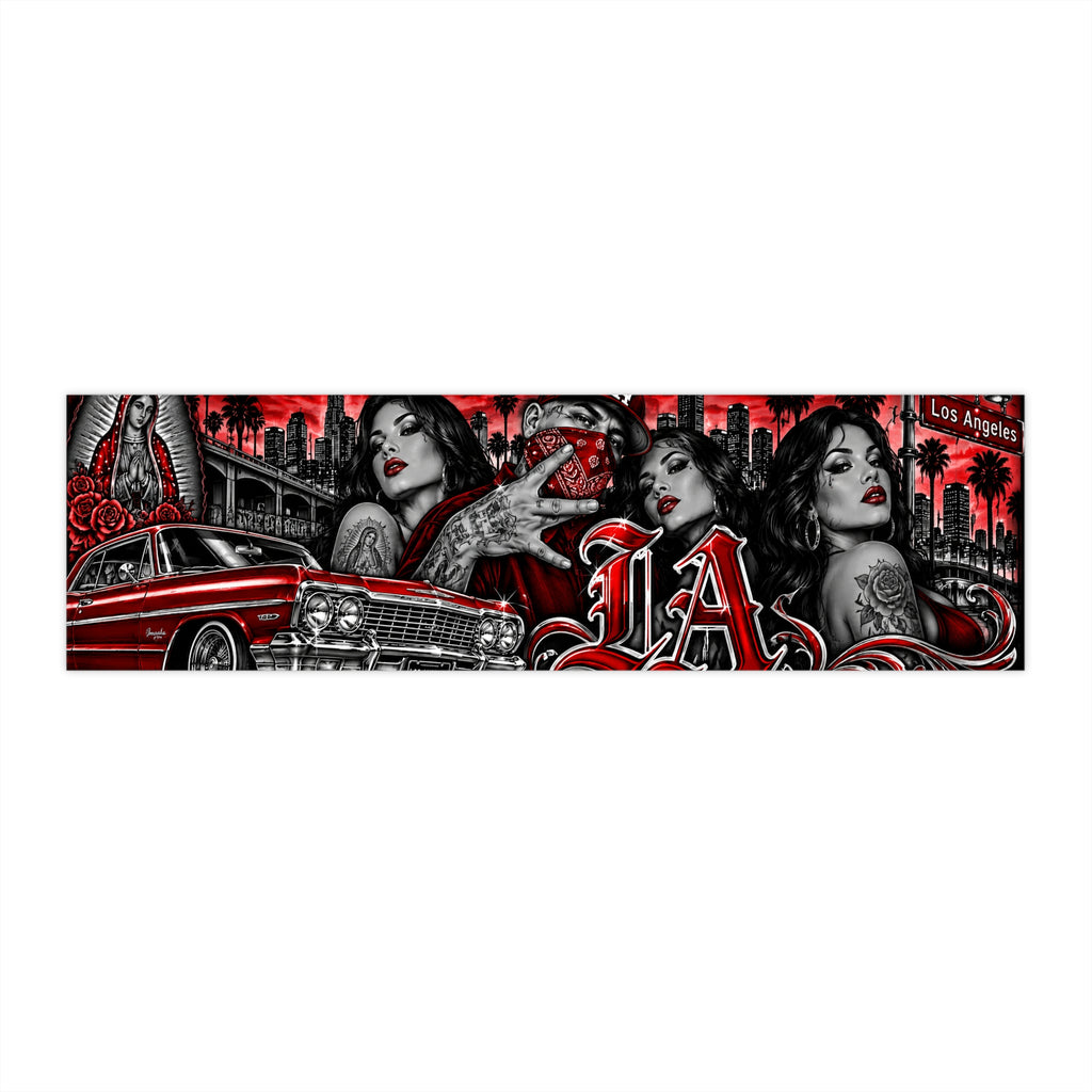 Red Los Angeles Lowrider Bumper Sticker
