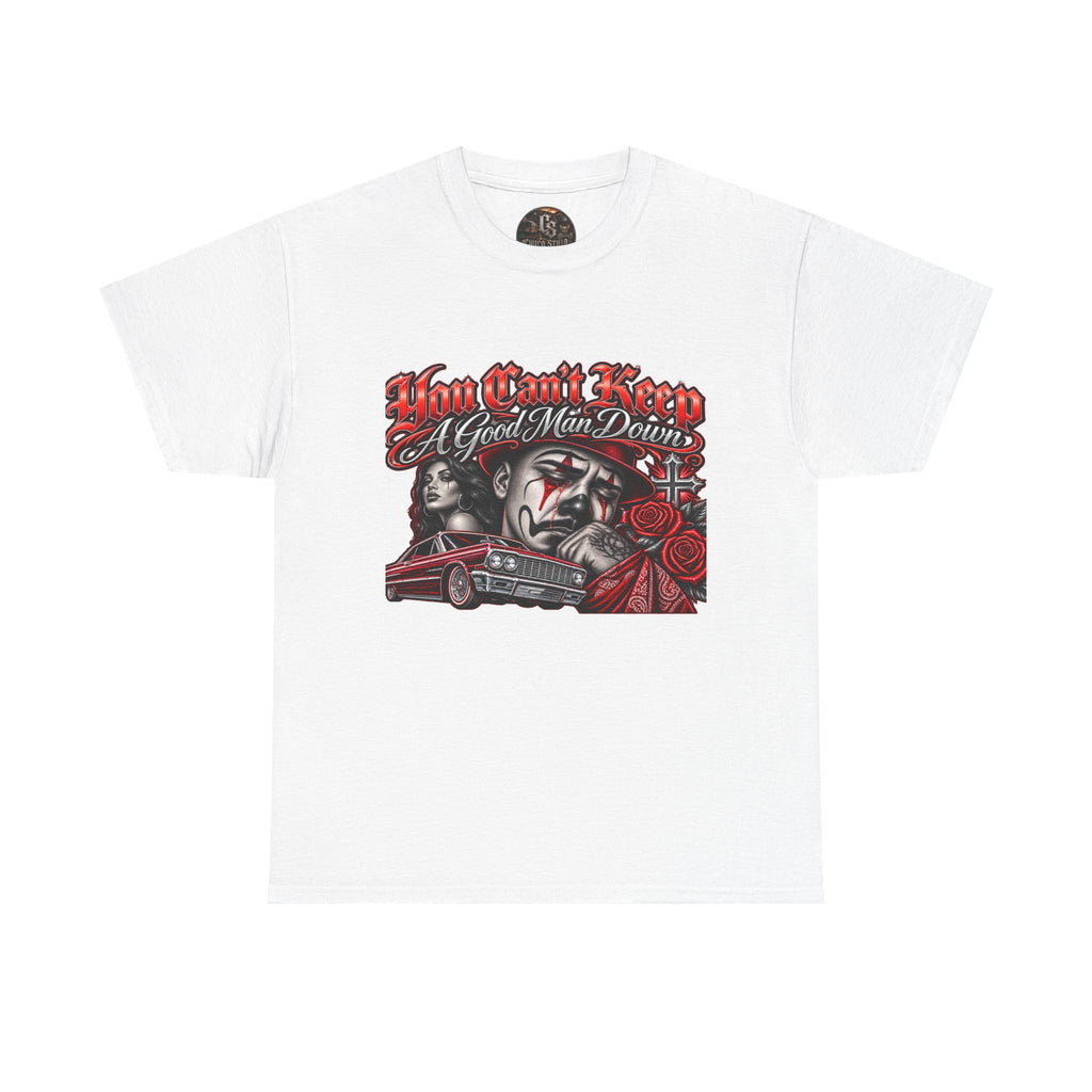 Red You Cant Keep A Good Man Down Graphic Tee