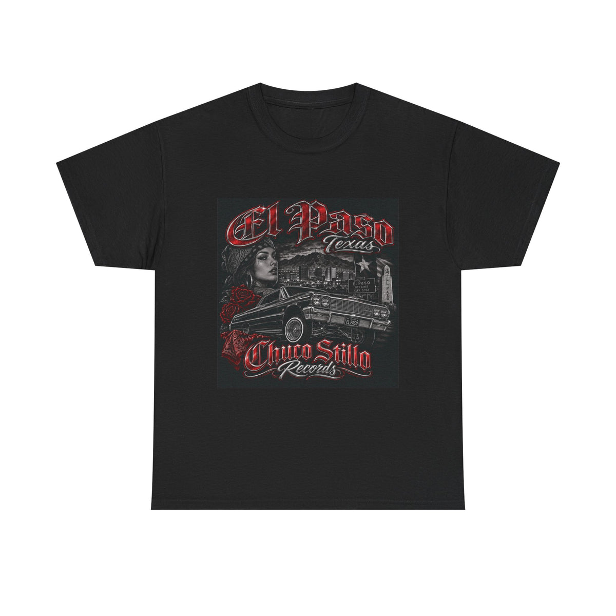 El Paso Texas Chuco Style Retro Graphic T-Shirt RED