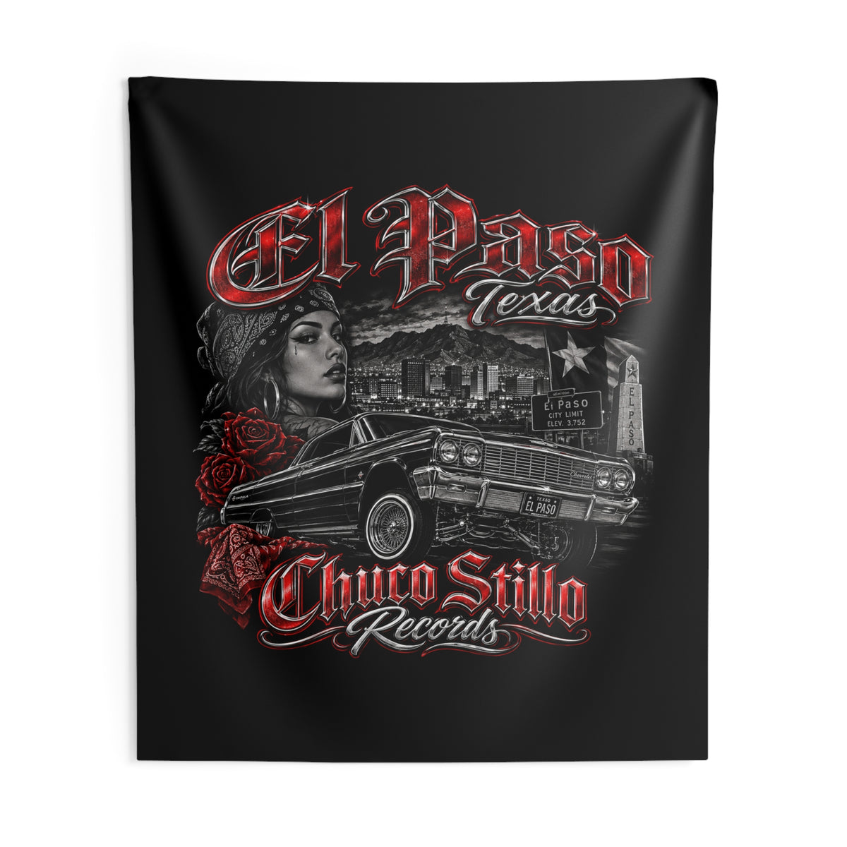 El Paso Texas RED Wall Tapestry