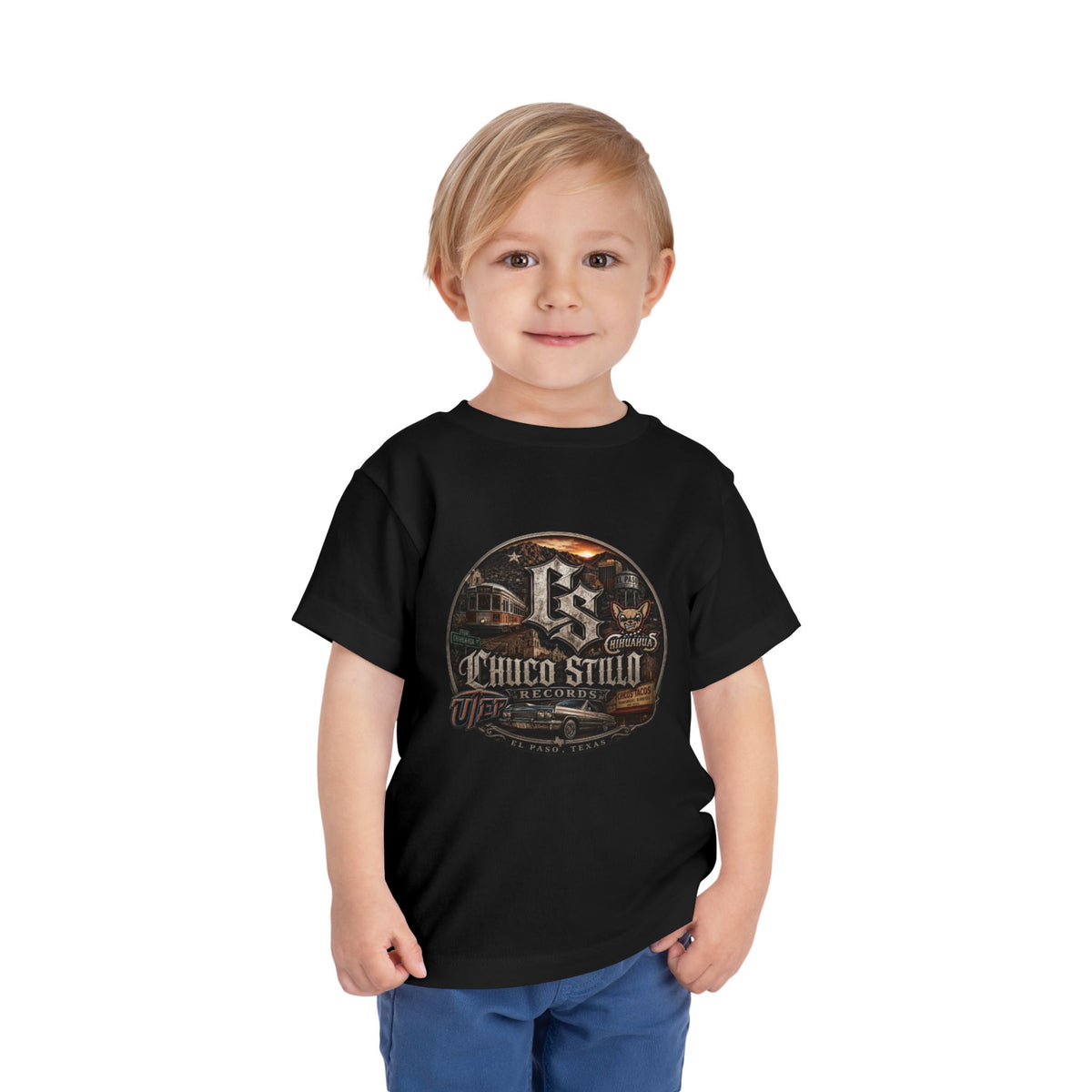 Toddler Tee — '915 Chico Stillo' Vintage Car & Trolley Graphic