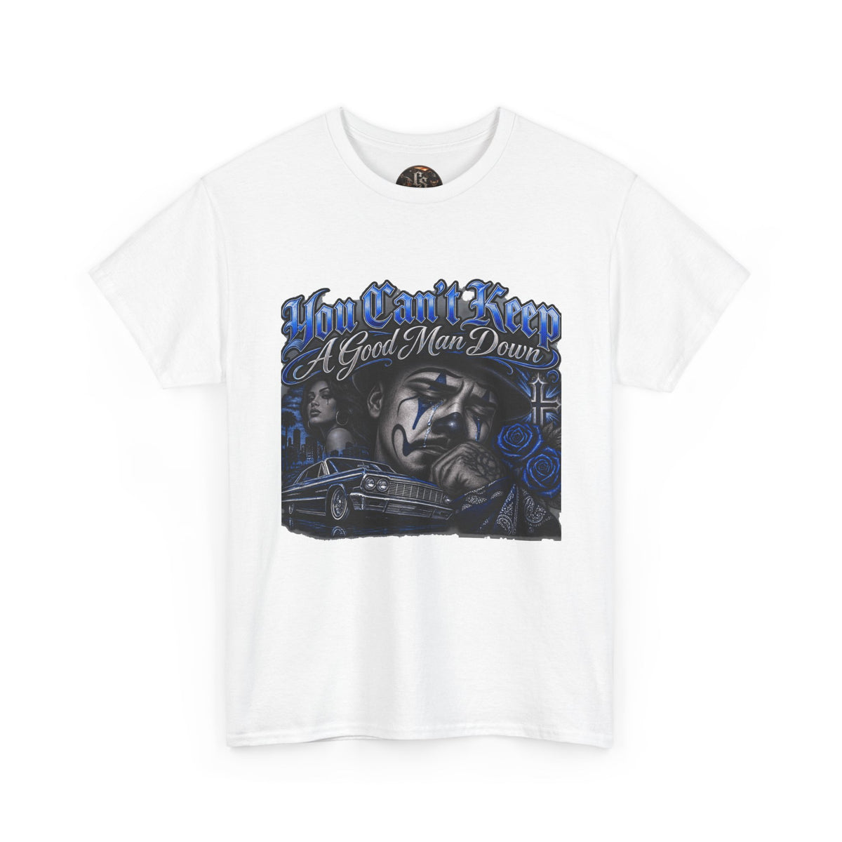 Blue You Cant Keep A Good Man Down Graphic Tee