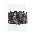 Blue Lowrider Wall Tapestry – Chicana Art, Roses & Classic Car Decor