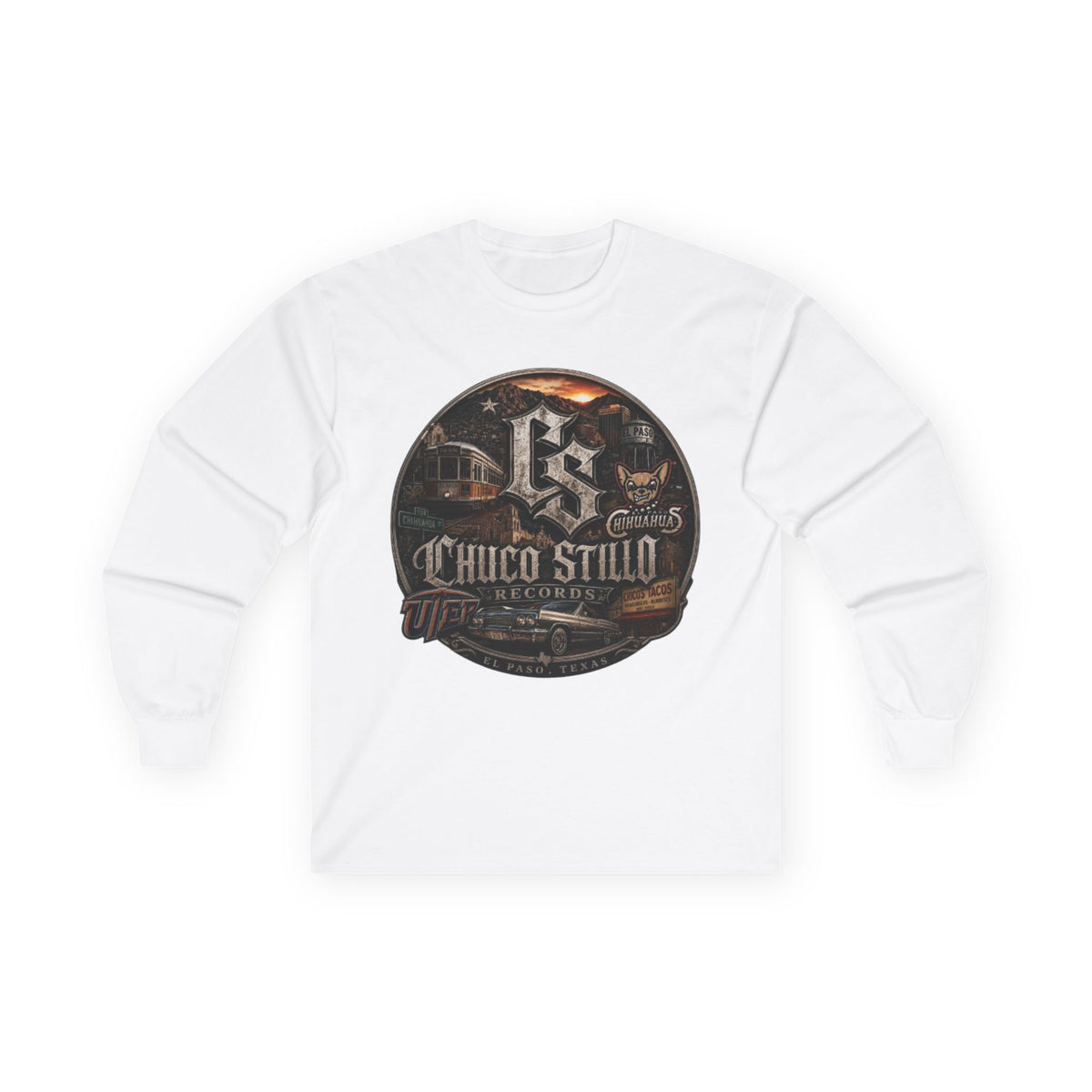Chuco Stillo 915 Long Sleeve Tee — Vintage Lowrider Street Art Shirt