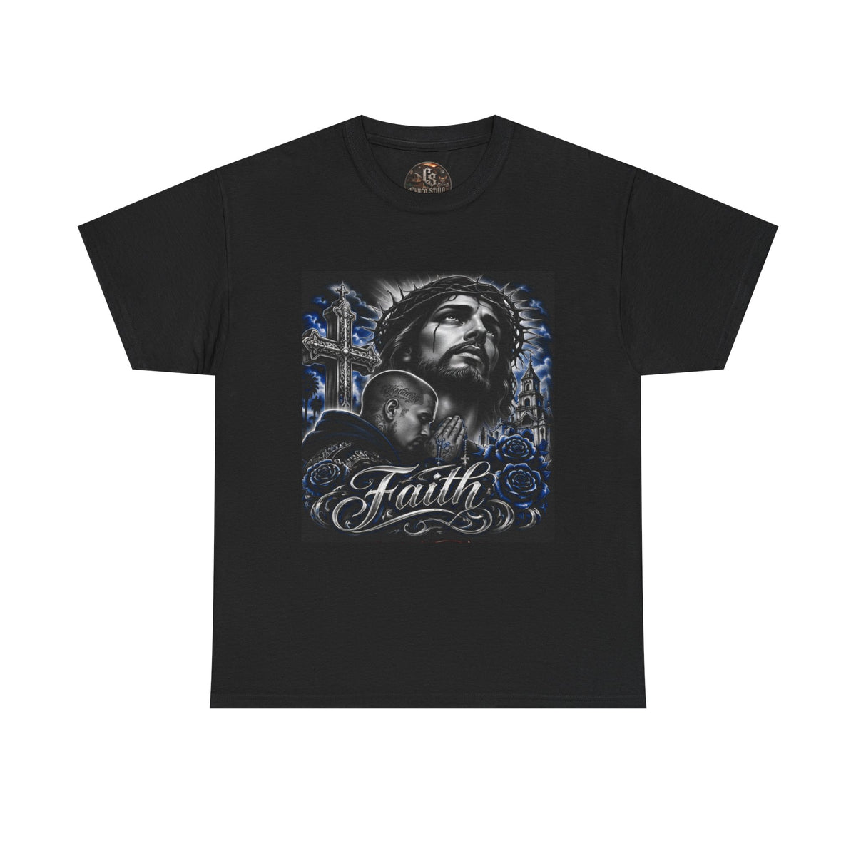 Blue Faith Christian Graphic T-Shirt