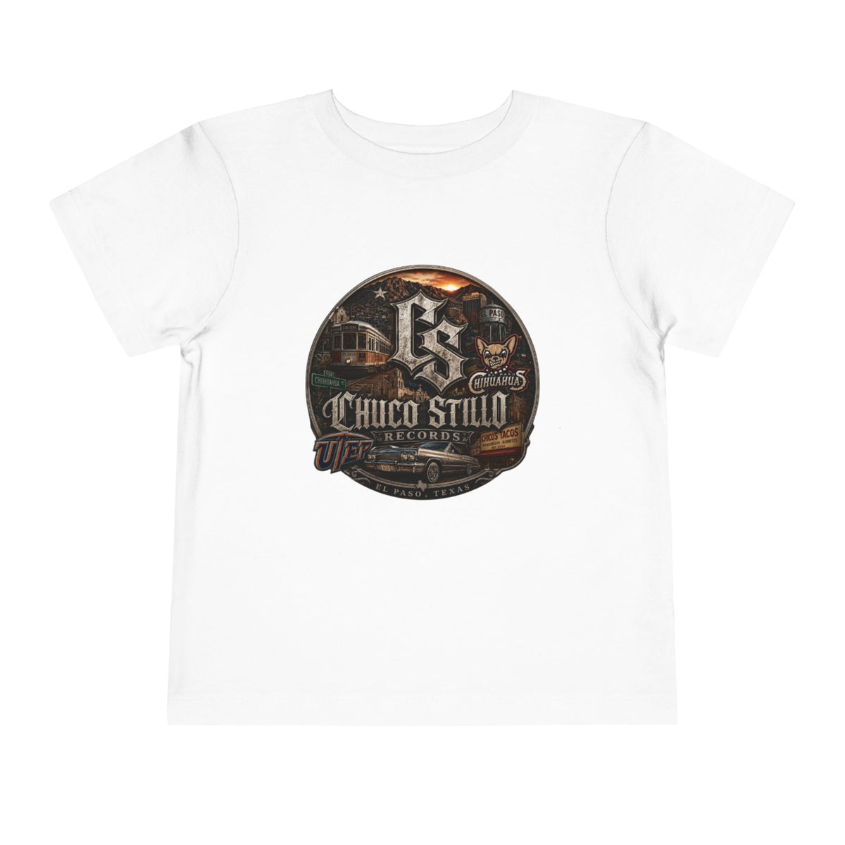 Toddler Tee — '915 Chico Stillo' Vintage Car & Trolley Graphic
