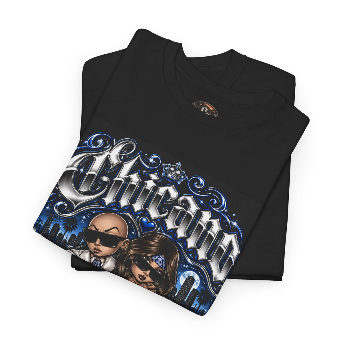 (Blue) Chicano Love Art Graphic Tee