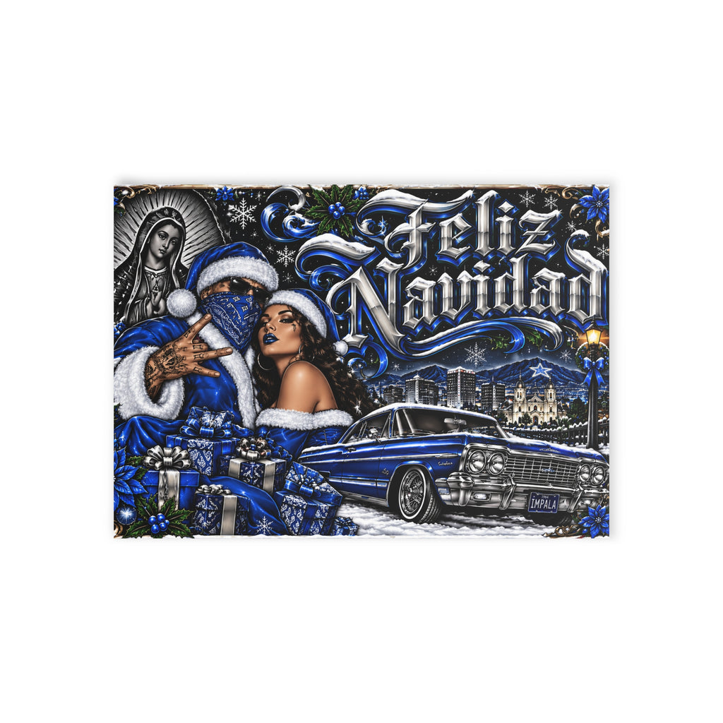 Holiday Card – Blue Gangster Santa
