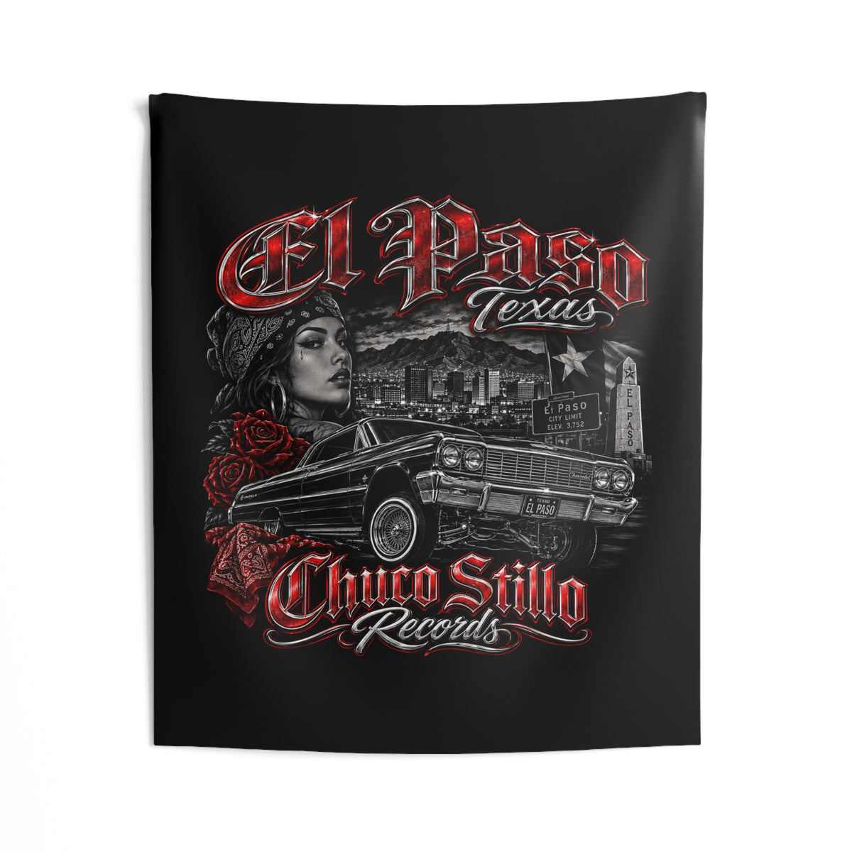 El Paso Texas RED Wall Tapestry