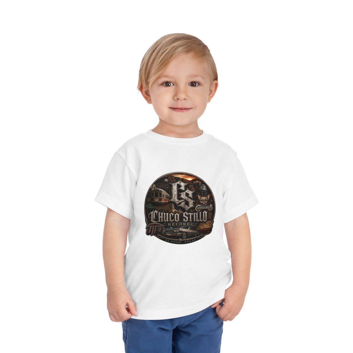 Toddler Tee — '915 Chico Stillo' Vintage Car & Trolley Graphic
