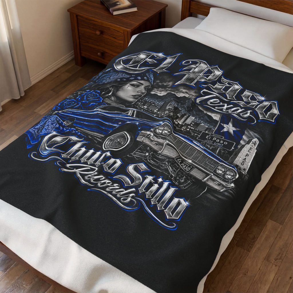 El Paso Texas BLUE Plush Blanket