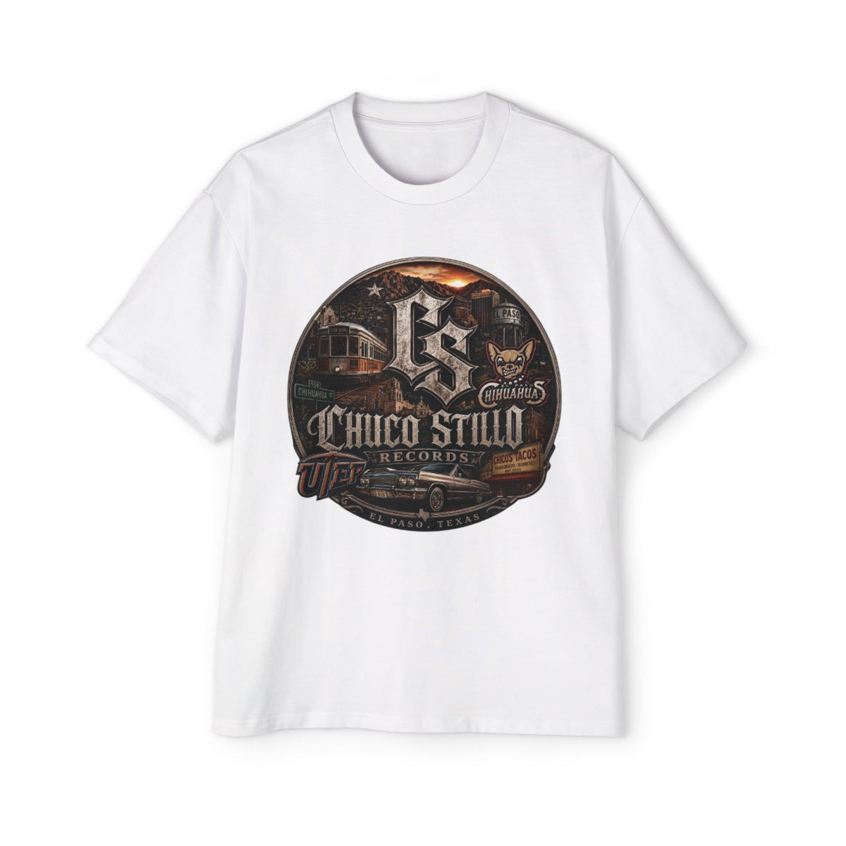 Chicano Lowrider Tee — "Chuco Stillo" Vintage Car Graphic Shirt