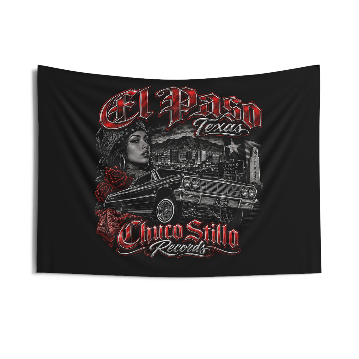 El Paso Texas RED Wall Tapestry