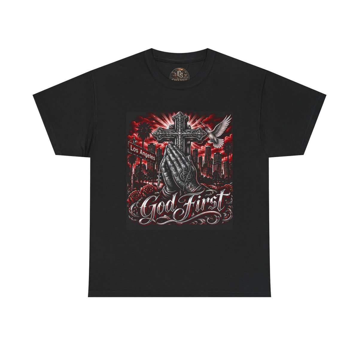 Red God First Christian Faith Graphic T-Shirt