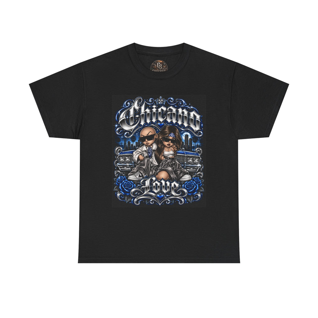 (Blue) Chicano Love Art Graphic Tee