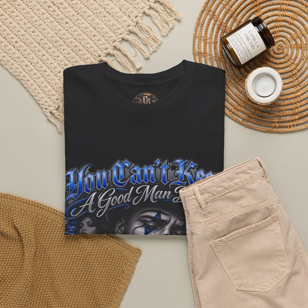 Blue You Cant Keep A Good Man Down Graphic Tee