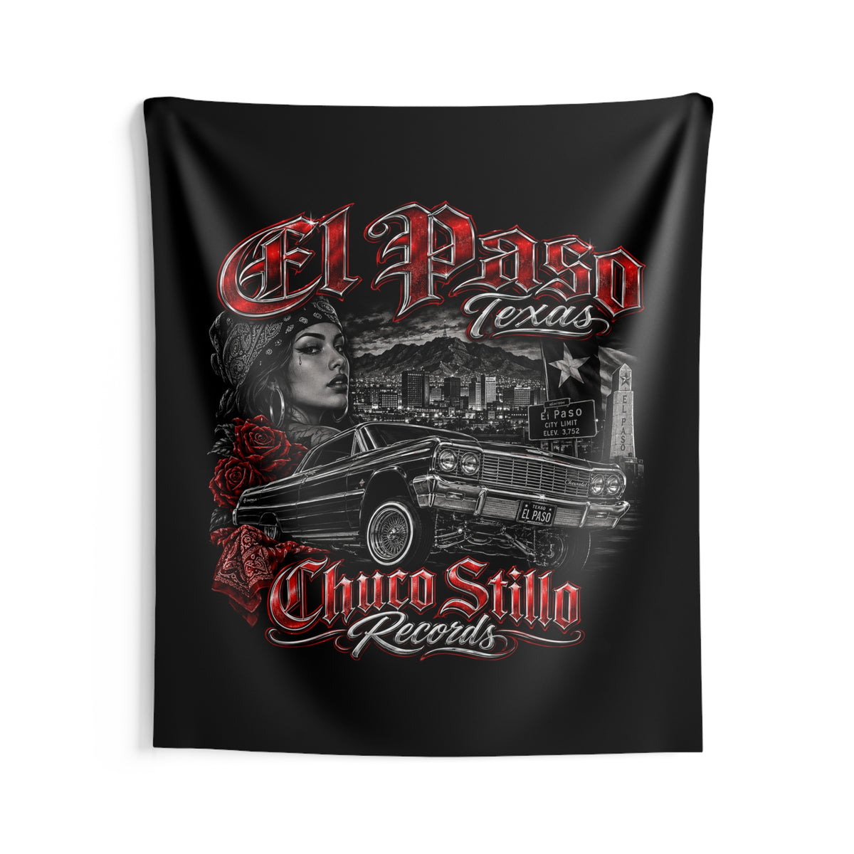 El Paso Texas RED Wall Tapestry