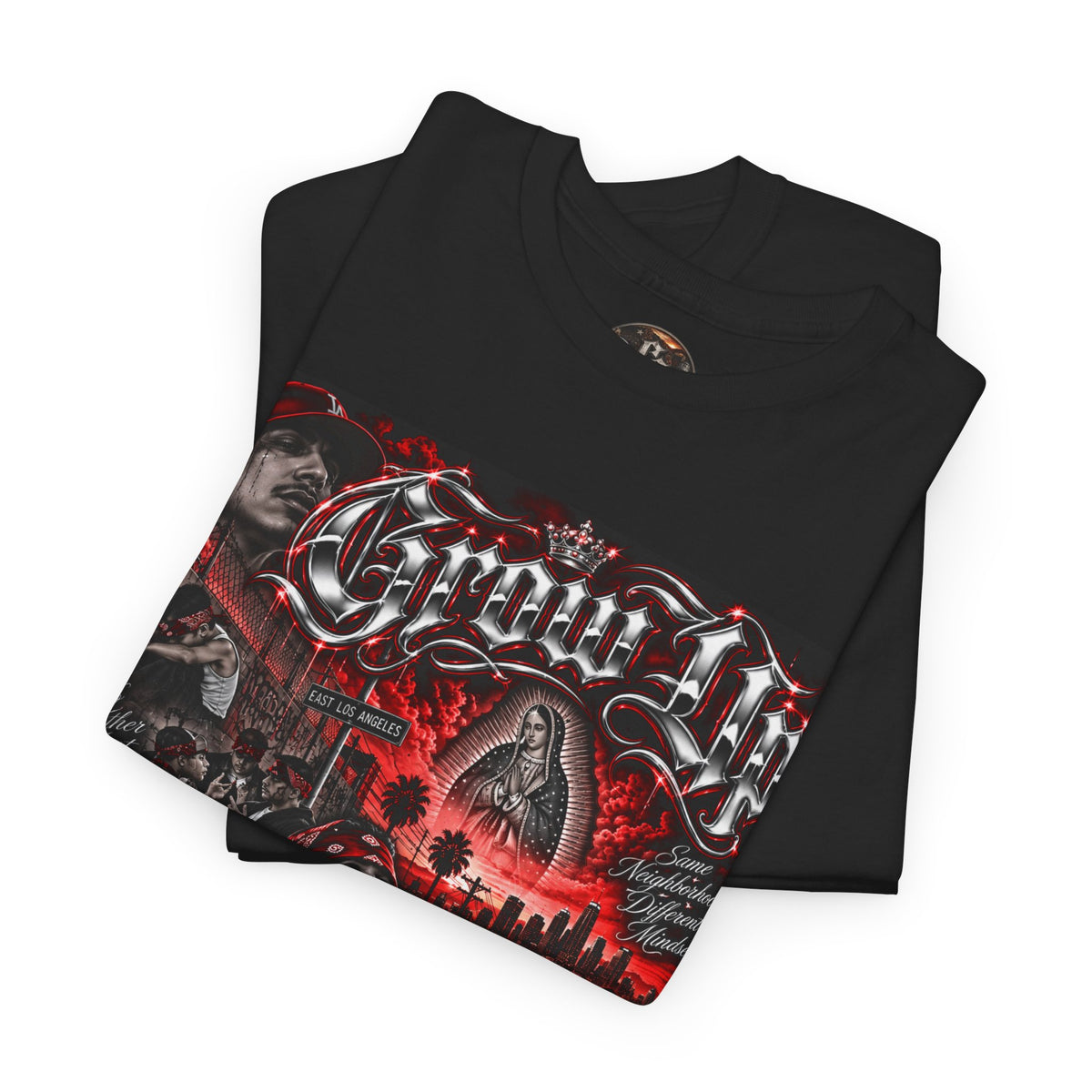 (Red) Grow Up Chicano Streetwear Graphic T-Shirt