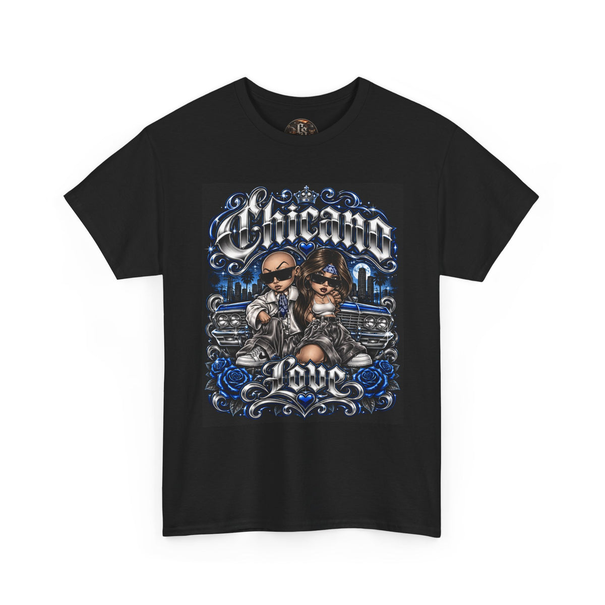 (Blue) Chicano Love Art Graphic Tee