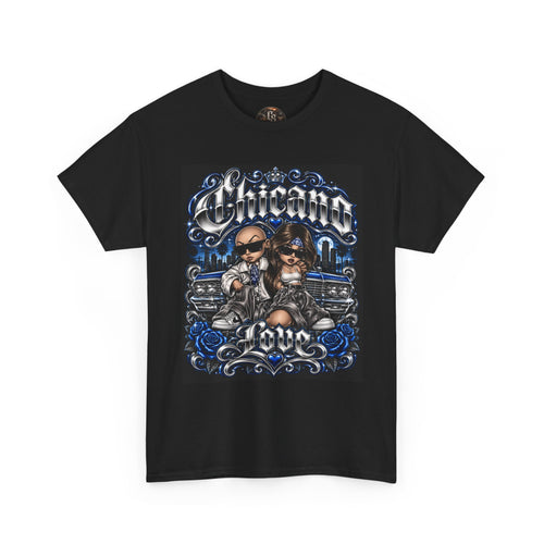 (Blue) Chicano Love Art Graphic Tee