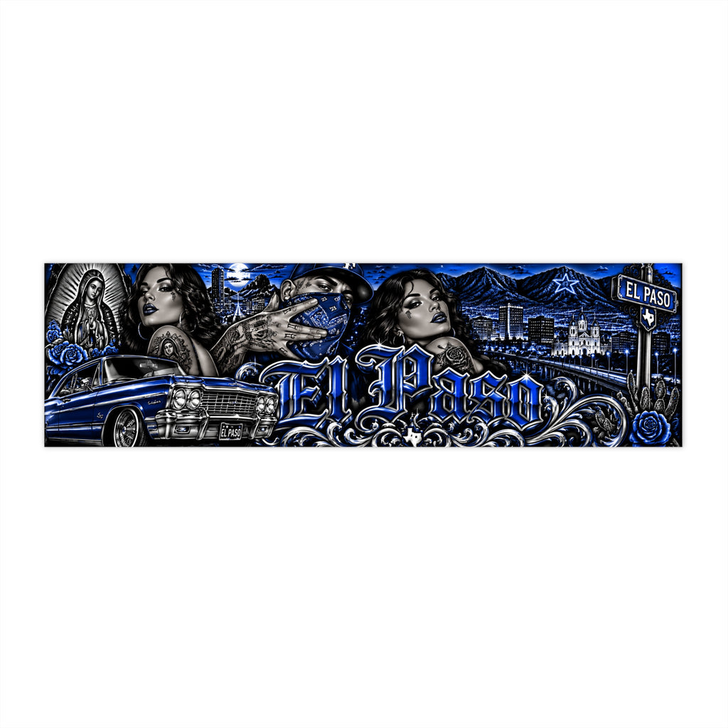 Blue El Paso Lowrider Bumper Sticker