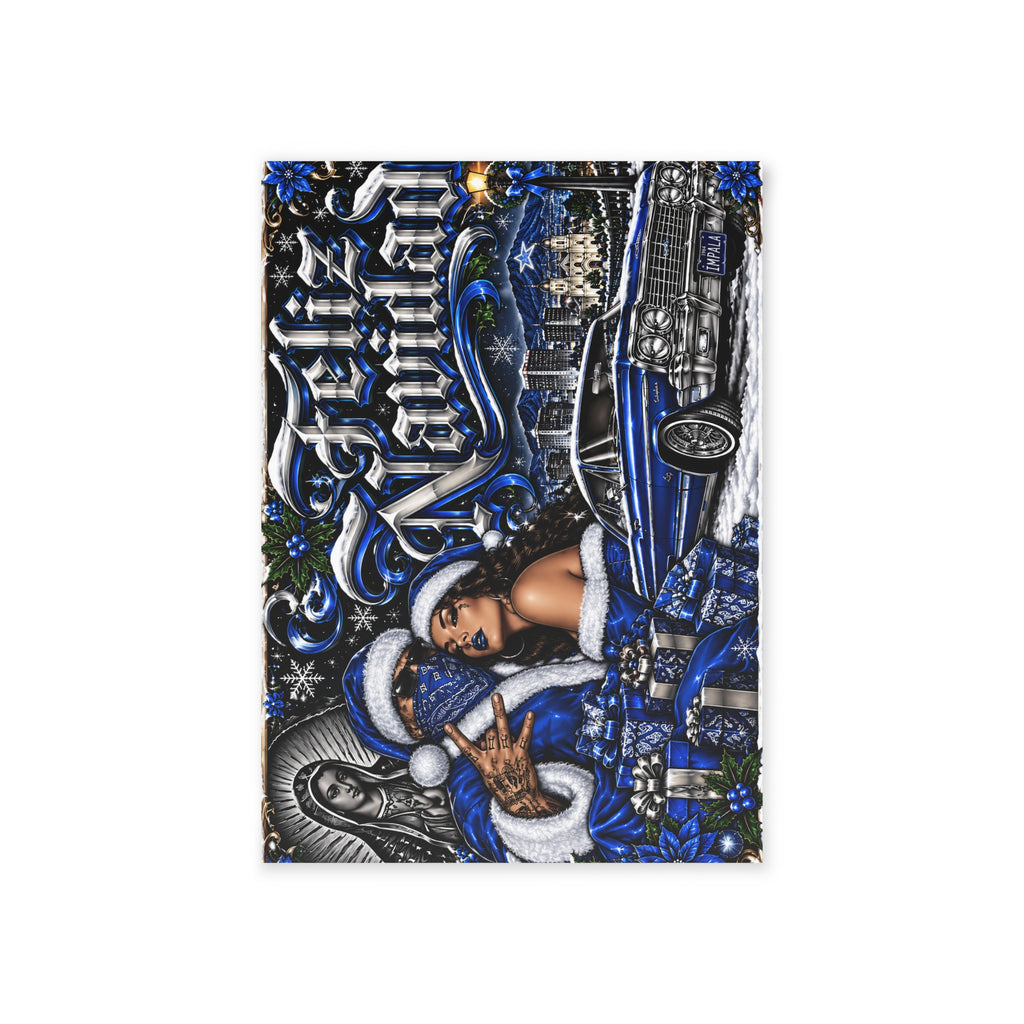Holiday Card – Blue Gangster Santa