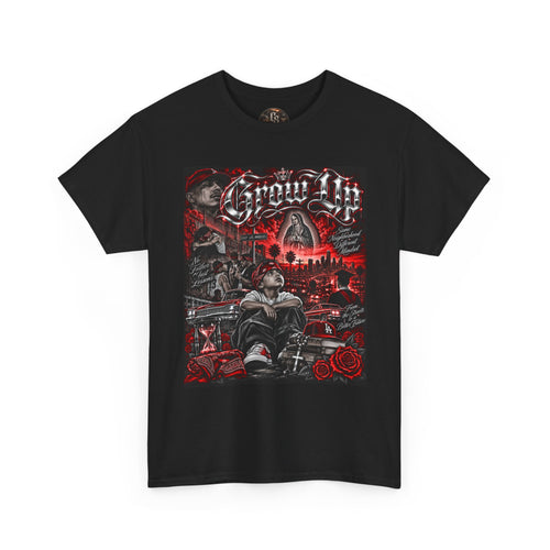 (Red) Grow Up Chicano Streetwear Graphic T-Shirt