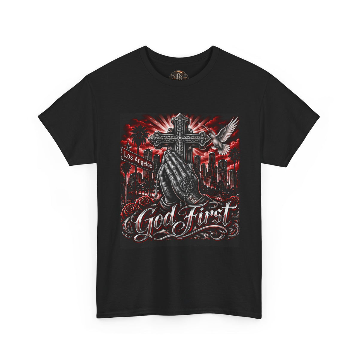 Red God First Christian Faith Graphic T-Shirt
