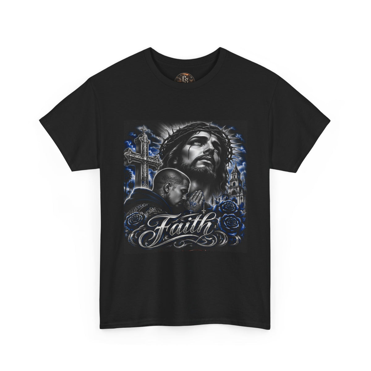 Blue Faith Christian Graphic T-Shirt