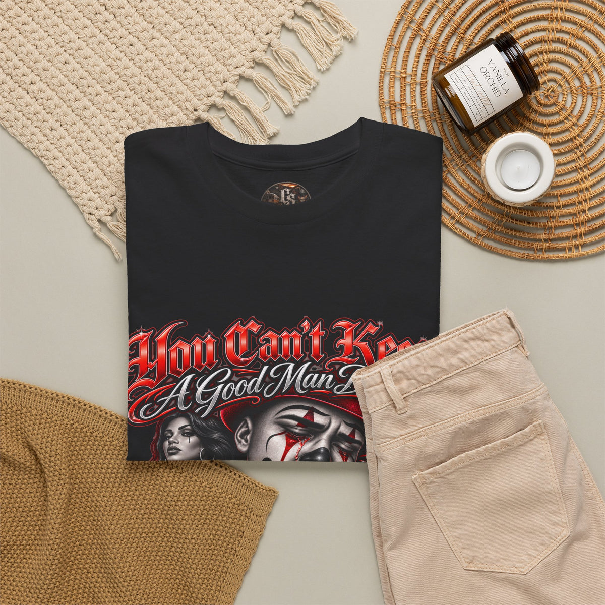 Red You Cant Keep A Good Man Down Graphic Tee