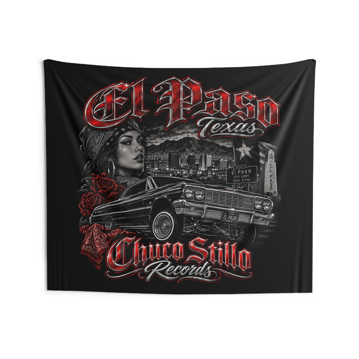 El Paso Texas RED Wall Tapestry