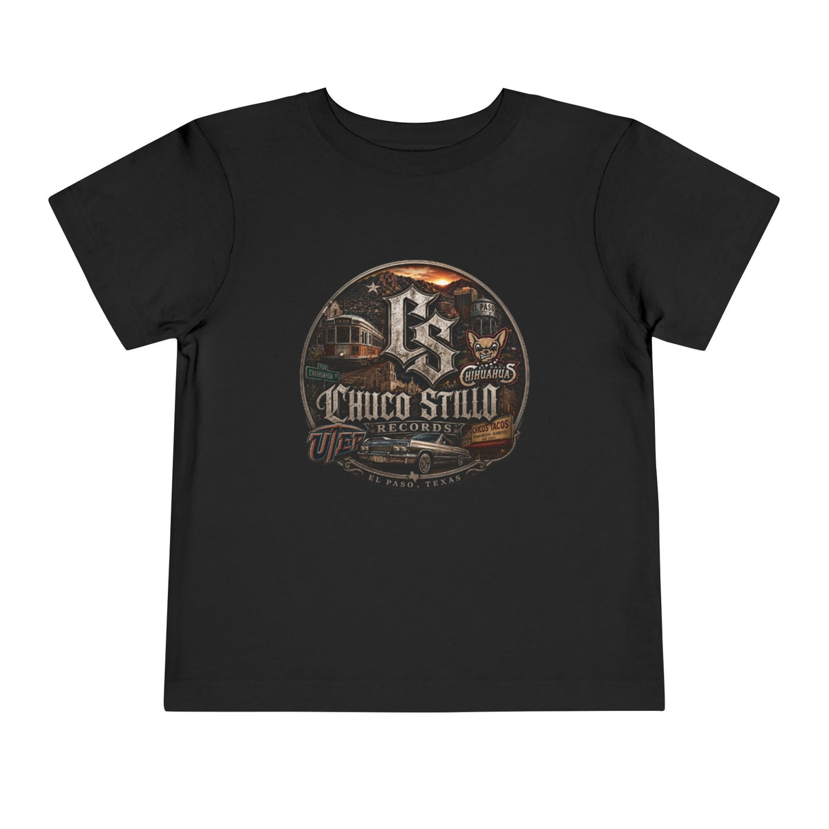 Toddler Tee — '915 Chico Stillo' Vintage Car & Trolley Graphic