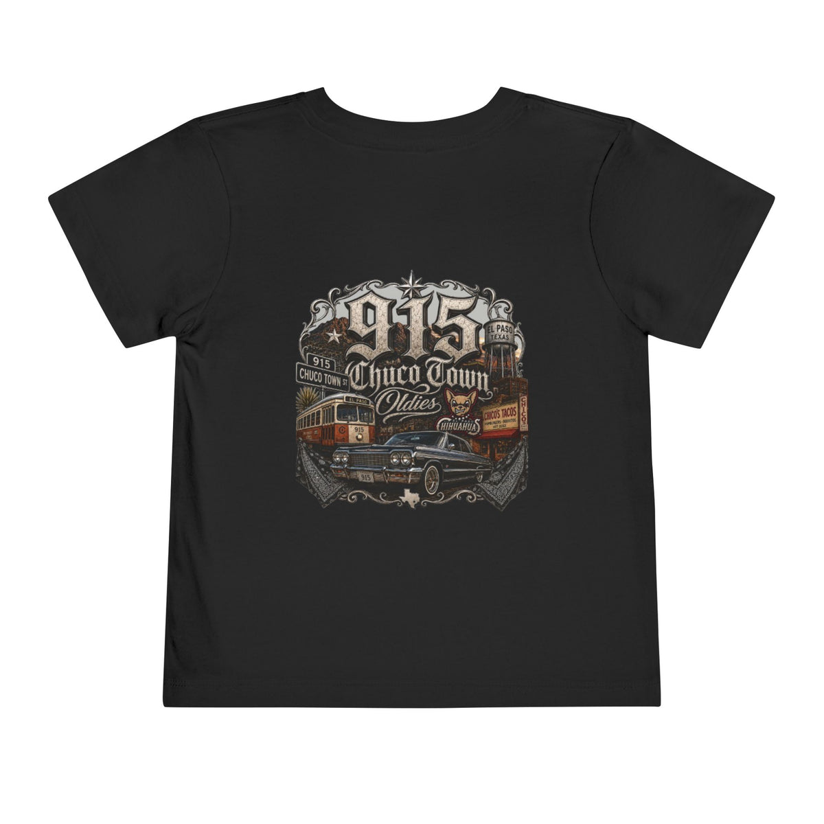 Toddler Tee — '915 Chico Stillo' Vintage Car & Trolley Graphic